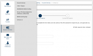 Online Banking Contact Us Form